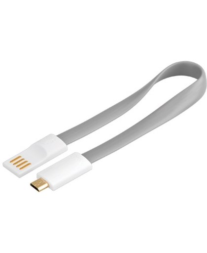 Goobay USB 2.0 A/micro-B 0.2m 0.2m USB A Micro-USB B Mannelijk Mannelijk Grijs USB-kabel