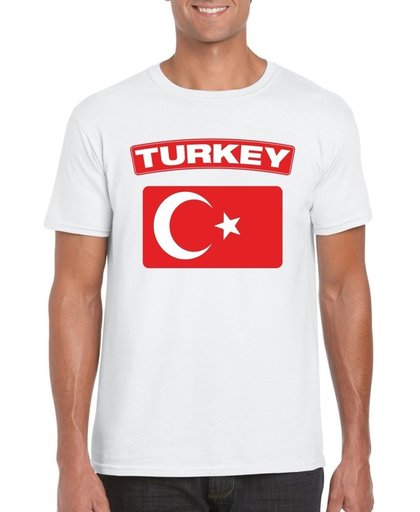 Turkije t-shirt met Turkse vlag wit heren - maat M