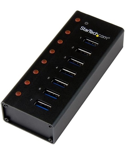 StarTech.com 7-poorts USB 3.0 hub op een desktop of op de wand monteerbare metalen behuizing hub & concentrator