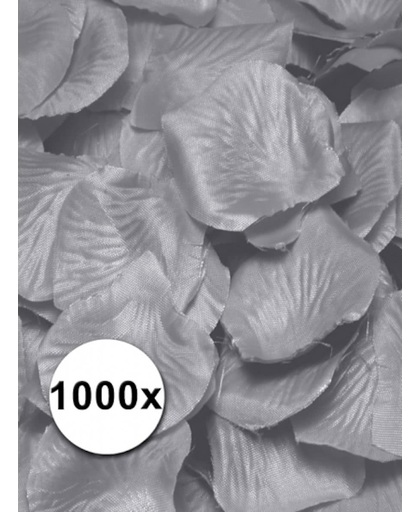 Luxe zilveren rozenblaadjes 1000 stuks - kunst rozen blaadjes