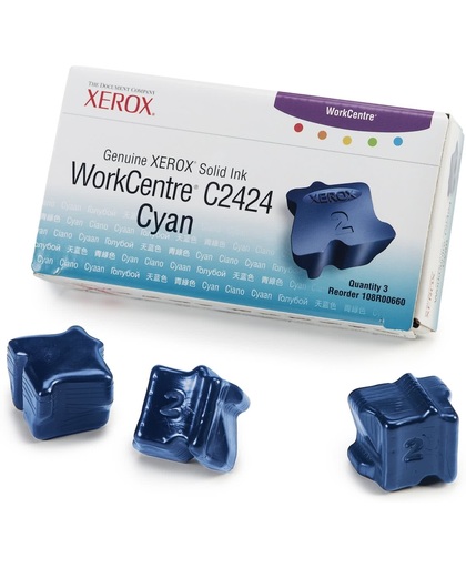 Xerox Originele WorkCentre C2424 Solid Ink cyaan (3 blokjes)