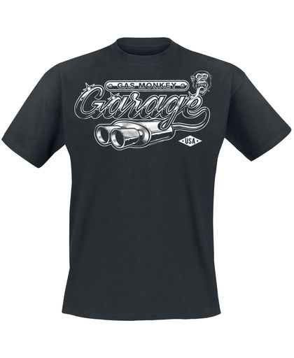 Gas Monkey Garage Garage Exhaust T-shirt zwart