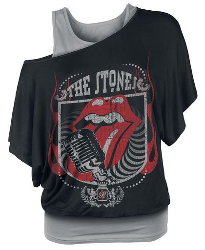 Rolling Stones, The 40 Licks Girls shirt zwart-grijs