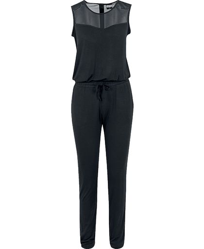 Urban Classics Ladies Tech Mesh Long Jumpsuit Overall zwart