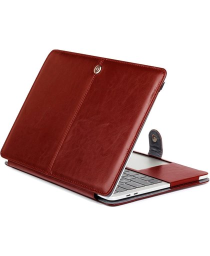 For 2016 New Macbook Pro 13.3 inch A1706 & A1708 Crazy Horse structuur horizontaal Flip lederen hoesje (Coffee)