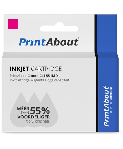 PrintAbout - Inktcartridge / Alternatief voor de Canon CLI-551M XL / Magenta
