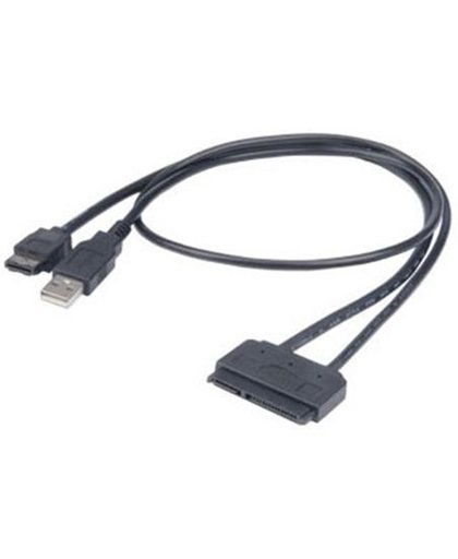 Akasa Flexstor eSATA USB 0.4m eSATA Zwart SATA-kabel