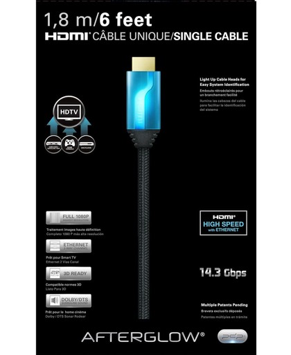 Afterglow HDMI Kabel 1X 1.80m Blauw Wii U + Xbox 360 + Xbox One + PS3 + PS4