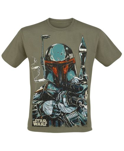 Star Wars Boba Fett Sketch T-shirt groen