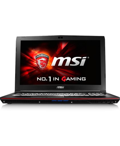 MSI Gaming GP62 7RD-(Leopard)200NL Zwart Notebook 39,6 cm (15.6") 1920 x 1080 Pixels 2,8 GHz Zevende generatie Intel® Core™ i7 i7-7700HQ
