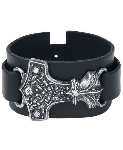 Alchemy Gothic Thor&apos;s Hammer Lederen armband standaard