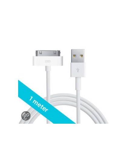 iPhone 3GS / 4 / 4S, iPad,  dockconnector oplaad USB kabel | Wit