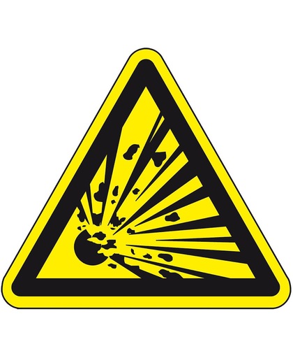 Waarschuwingssticker 'Gevaar voor explosieve stoffen', ISO 7010, SL 200 mm