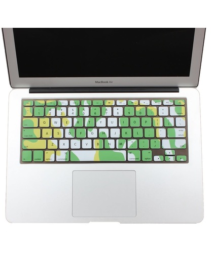 Xssive Toetsenbord cover voor MacBook 13/15/17/Air/Pro/Retina voor modellen t/m 2015 - siliconen - camouflage groen - Internationale indeling