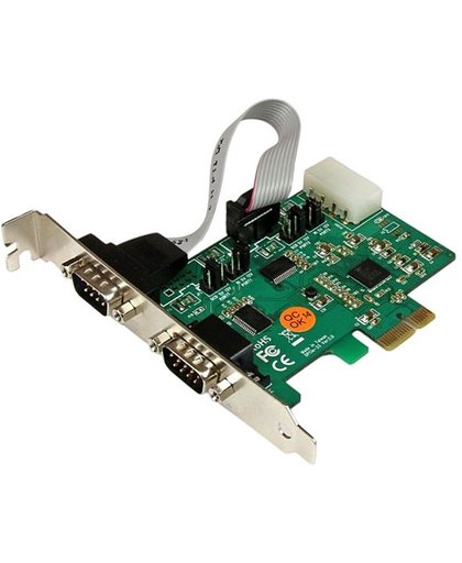 StarTech.com 2-poorts industriële PCI Express (PCIe) RS232 seriële kaart met voedingsuitgang en ESD-beveiliging interfacekaart/-adapter