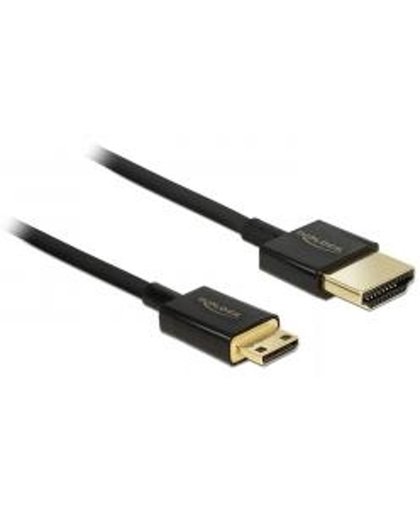 DeLOCK HDMI-A/HDMI Mini-C, 1.5 m 1.5m HDMI Mini-HDMI Zwart HDMI kabel