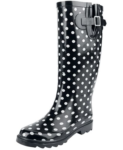 Alcatraz Dots Rain Boots Rubberen Laarzen zwart-wit