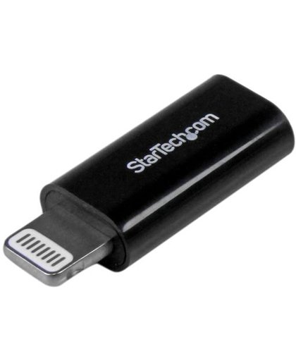 StarTech.com Zwarte Apple 8-polige Lightning-connector naar Micro USB-adapter voor iPhone / iPod / iPad kabeladapter/verloopstukje