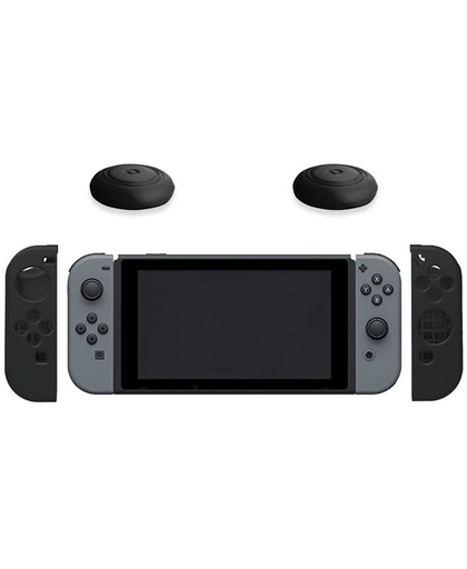 Shop4 - Nintendo Switch - Joy-Con Zachte Siliconen Bescherming Kit Zwart