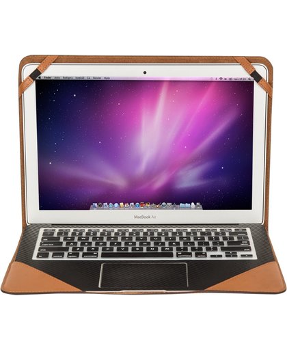 GALATA® Echte Lederen MacBook Cover - case voor MacBook 11" taba bruin