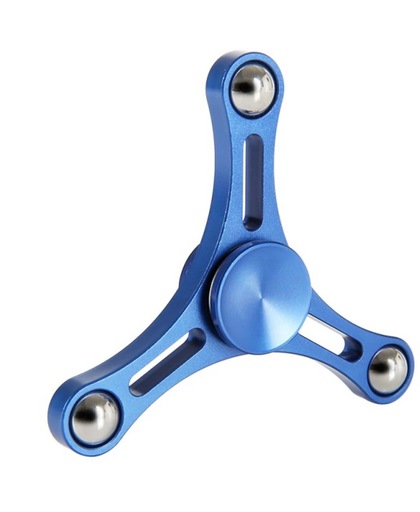 Fidget Spinner - Metal Fly ball - Hand Spinner - Blauw metaal - incl. opbergtas