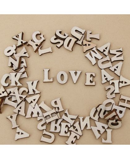 Klein houten letters - mix van 200 stuks lettertjes van 1,5 cm - voor scrapbooking, decoratie, hobby etc.