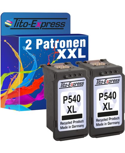Tito-Express PlatinumSerie PlatinumSerie® 2 Patronen voor Canon PG-540 XL Black MG2140 / MG2150 / MG2250 / MG3140 / MG3150 / MG3250 / MG3255 / MG3550 / MG4140 / MG4150 / MG4250 / MX370 / MX375 / MX395 / MX435 / MX455 / MX515 / MX525