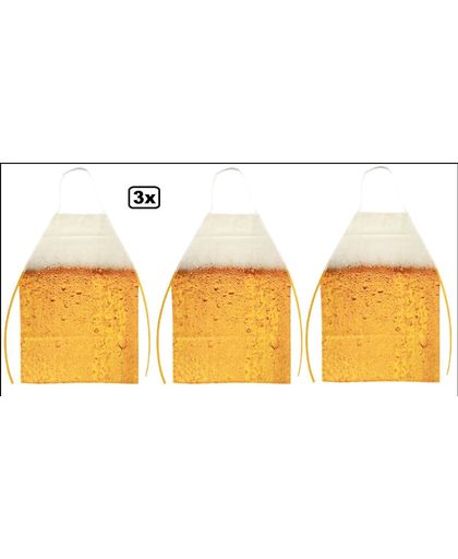 3x Schort bier patroon one size