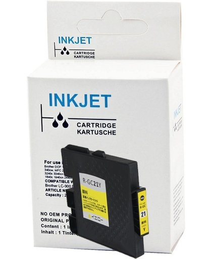 Toners-kopen.nl Ricoh 405764 GC-41Y geel  alternatief - compatible inkt cartridge voor Ricoh Gc41Y geel wit Label