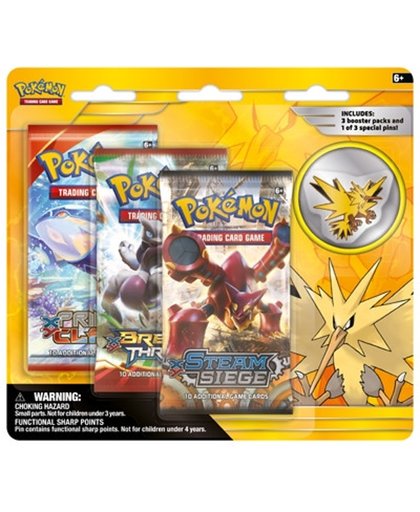 POKEMON COLLECTORS PIN 3 Boosters in 1 Pack