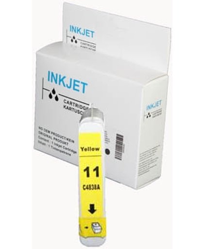 Toners-kopen.nl HP C4838A Nr.11 geel  alternatief - compatible inkt cartridge voor Hp 11 geel wit Label