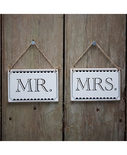 Decoratie huwelijk - Mr & Mrs bordjes