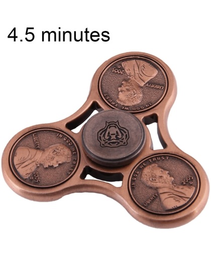 Cents patroon Fidget Spinner Toy Stress rooducer Anti-Anxiety Toy voor Children en Adults, 4.5 Minutes Rotation Time,  Silicon Nitride Ceramics Beads Bearing, Three Leaves(bruin)