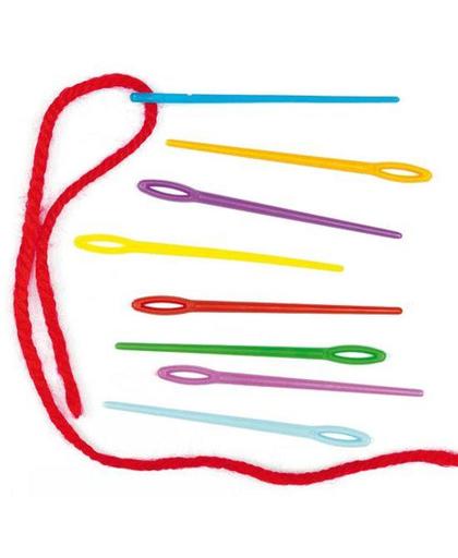Gekleurde plastic naalden - creatieve knutselpakket voor kinderen voor het naaien breien en maak je eigen decoraties (50 stuks)