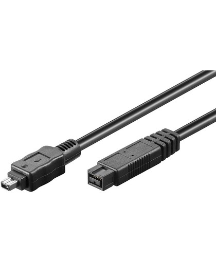S-Impuls FireWire 400-800 kabel - 4-pins - 9-pins / zwart - 3 meter