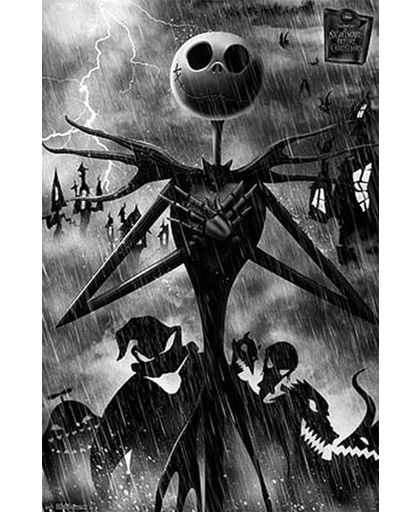 The Nightmare Before Christmas Shadow Poster zwart-wit