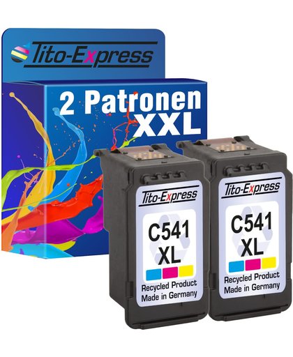 Tito-Express PlatinumSerie PlatinumSerie® 2 Patronen voor Canon CL-541 XL Color MG2140 / MG2150 / MG2250 / MG3140 / MG3150 / MG3250 / MG3255 / MG3550 / MG4140 / MG4150 / MG4250 / MX370 / MX375 / MX395 / MX435 / MX455 / MX515 / MX525