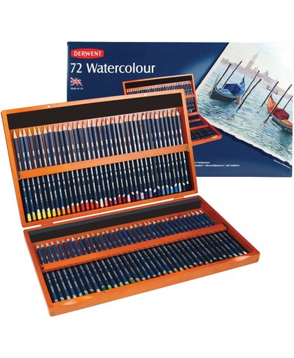 Derwent Watercolour potloden assorti in houten kist 72 stuks