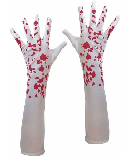Halloween - Bebloede witte handschoenen voor dames