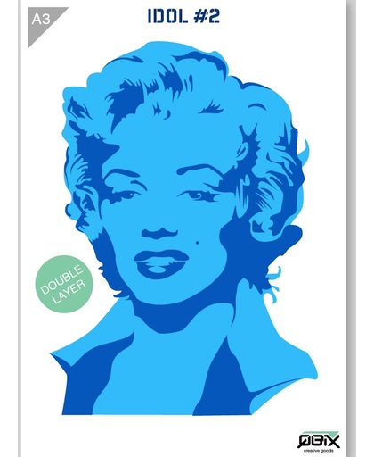 Sjabloon Marilyn Monroe Kunststof Stencil A3 42 x 29,7 cm - 2-laags