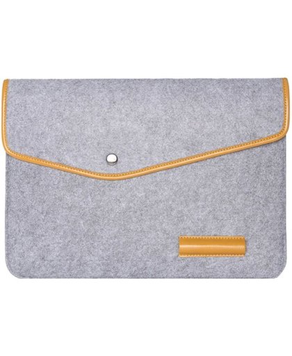 Laptop & Apple Macbook Air / Pro (Retina) 15 Inch Vilten Soft Sleeve - 15" Case - Bescherming Cover Hoes - Licht Grijs