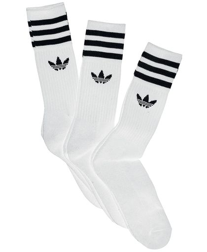 Adidas Solid Crew Sock 3 Pack Sokken wit-zwart