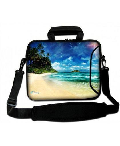 Sleevy 15.6 inch laptoptas tropisch eiland