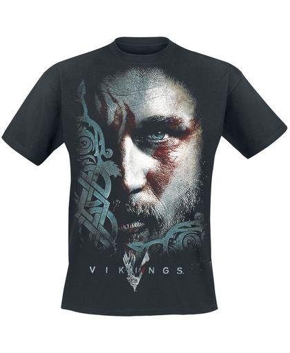 Vikings Ragnar Face T-shirt zwart