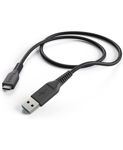 Hama Laad/Synchrokabel USB type-C 1m zwart