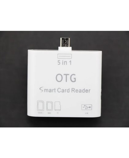 Micro USB OTG Camera Connection Kit met 5-in-1 Card Reader & USB Hub, wit , merk i12Cover