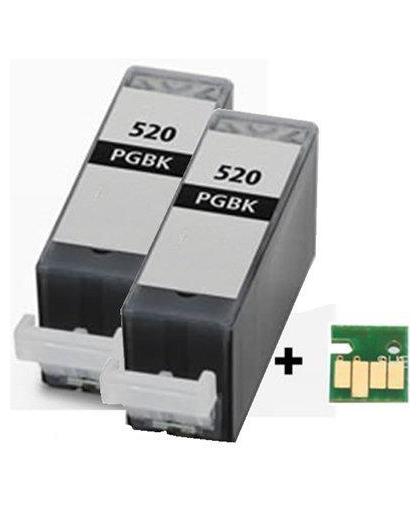 Alternatief voor Canon PGI-520BK / 2932B012 cartridge multipack 2 stuks met chip (Alternatief voor)