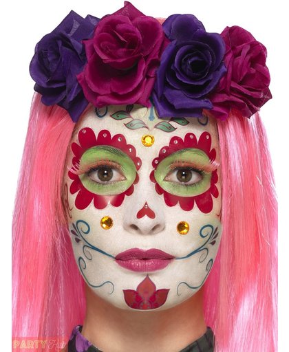 Day of the Dead make up set - Schmink, nepwimpers en stickers - Sugarskull