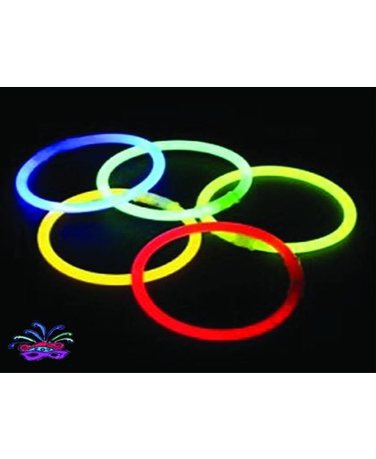 Breaklight Party Glow Armbandjes - 100 stuks inclusief connectors| Halloween | carnaval |feest| glow armbandjes| Breeklichtjes