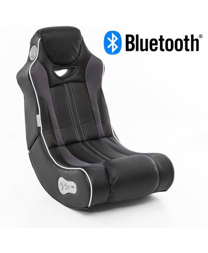 24Designs Racestoel Monza - Gamestoel - Bluetooth & Speakers - Zwart / Grijs